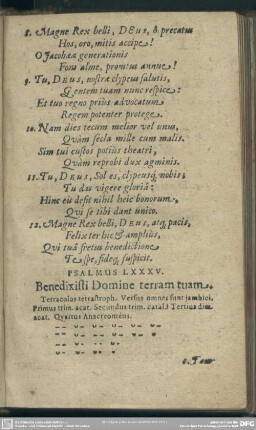 Psalmus LXXXV. Benedixisti Domine terram tuam