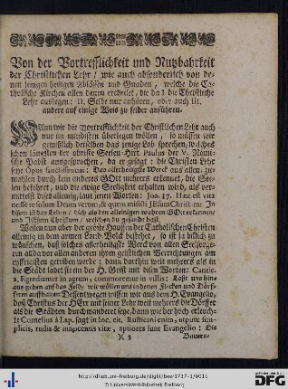 Von der Vortrefflichkeit und Nutzbarkeit der Christlichen Lehr, wie auch absonderlich von denen jenen heiligen Ablässen und Gnaden, welche die Catholische Kirchen ... ertheilet.