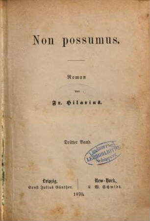 Non possumus : Roman, 3