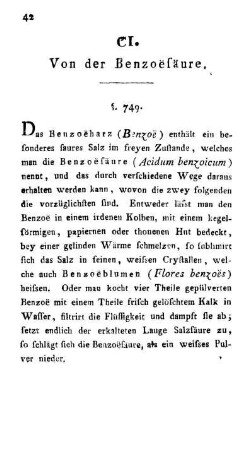 CI. Von der Benzoësäure.