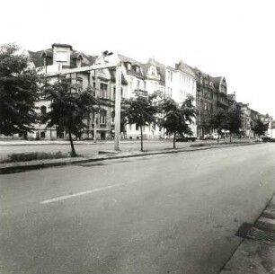 Cottbus, Karl-Liebknecht-Straße. Blick nach Südwest gegen Wohn-und Geschäftshäuser, Nr. 6/17