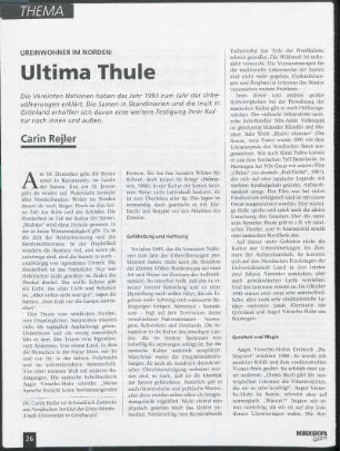Ureinwohner im Norden: Ultima Thule