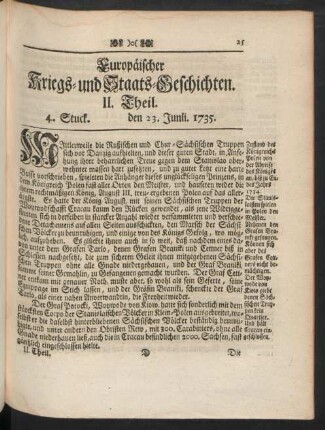 4. Stuck. den 23. Junii. 1735.