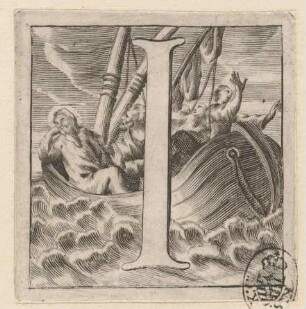 Initiale I (Der Sturm auf dem See von Galiläa)