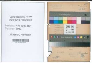 Entnazifizierung Hermann Waesch , geb. 16.09.1914 (Buergermeister)