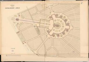 Zentralfriedhof für Berlin, Berlin-Charlottenburg Schinkelwettbewerb 1876: Lageplan 1:1000; Maßstabsleiste
