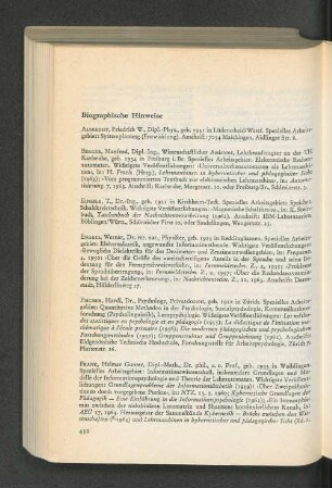 Biographische Hinweise