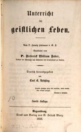 Unterricht im geistlichen Leben