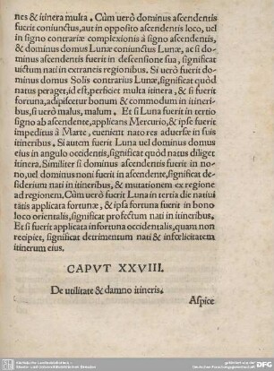 CAPUT XXVIII. De utilitate & damno itineris.