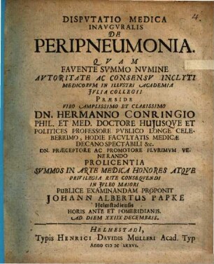 Disp. med. inaug. de peripneumonia