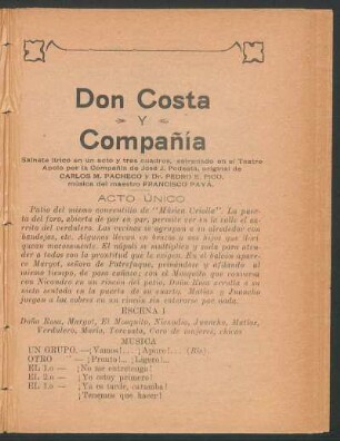 Don Costa y compañía : Acto único