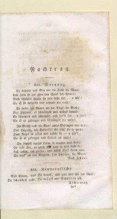 Nachtrag