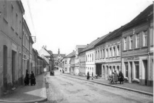 Dahlen. Bahnhofstraße. Blick nach Norden zum Rathaus