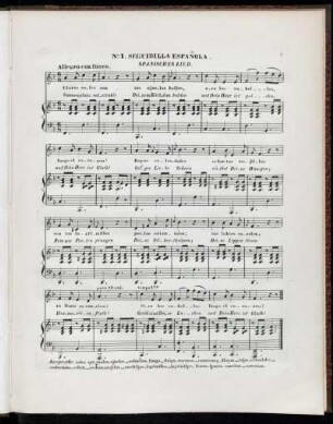No.1. Seguidilla Espanola. - No. 12. Modinha Portugueza.