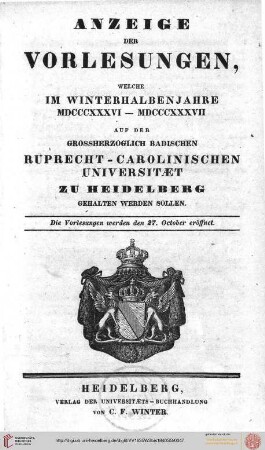 Wintersemester 1836/1837
