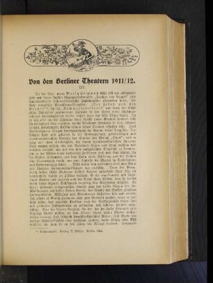 Von den Berliner Theatern 1911/12