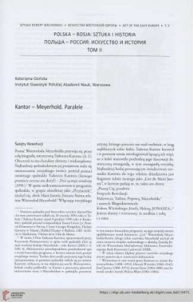 Kantor – Meyerhold. Paralele