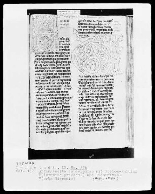 Testamentum Vetus — Initiale H (ieremias propheta) und Initiale V (erba Hieremie), Folio 152 recto