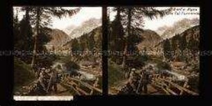 Wanderer im Tal Valtournenche