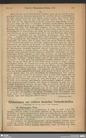 Mittheilungen aus anderen deutschen Fachzeitschriften