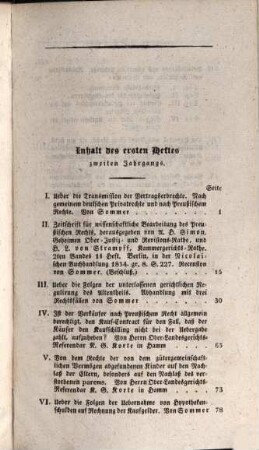 Neues Archiv für preussisches Recht und Verfahren, sowie für deutsches Privatrecht : eine Quartalsschrift, 2. 1835/36