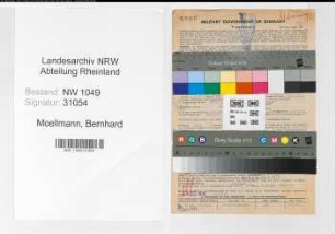Entnazifizierung Bernhard Moellmann , geb. 28.05.1895 (Kaufmann)