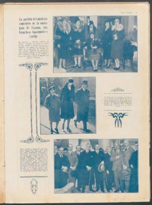 La partida del ministro consejero de la embajada de España, don Francisco Agramonte y Cortijo