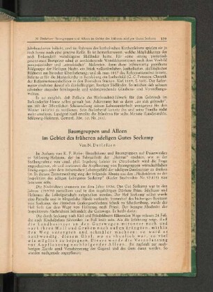 Baumgruppen und Alleen im Gebiet des früheren adeligen Gutes Seekamp