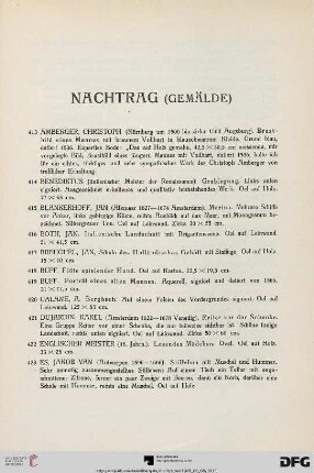 Nachtrag (Gemälde) (Nr. 413-452)
