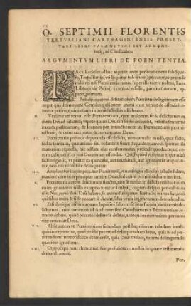 Argumentum Libri De Poenitentia