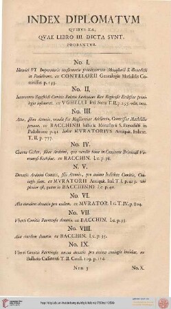 Index Diplomatvm qvibvs ea, qvae Libro III. Dicta svnt, probantvr