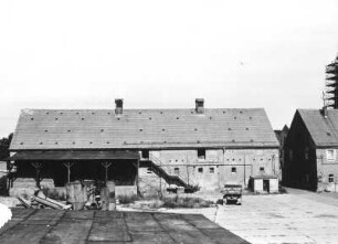 Ostrau-Zschochau. Ehem. Rittergut (um 1776). Wirtschaftsgebäude (Molkerei). Hoffront