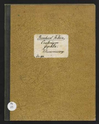 Oratorium. Jephta : Klavierauszug. Abschrift