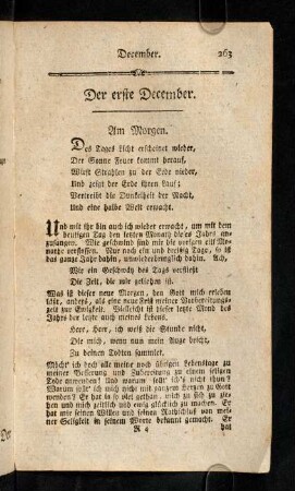 263-274, Der erste-dritte December.