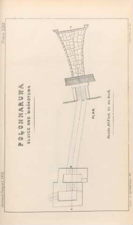 Plate XVIII. Polonnaruwa. Sluice and Bisôkotuwa. Plan