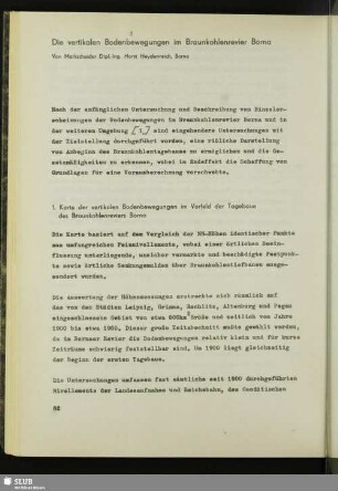 Die vertikalen Bodenbewegungen im Braunkohlerevier Borna