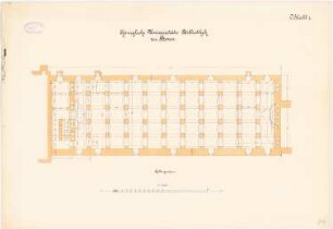Rheinische Friedrich-Wilhelms-Universität Bonn Bibliothek: Bibliothek-Westflügel: Grundriss Kellergeschoss 1:100