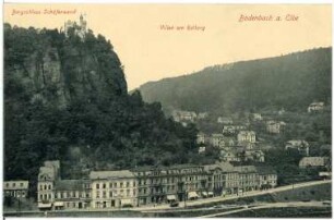 Tetschen. Bergschloß Schäferwand (1905) und Villen am Rotberg