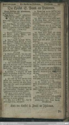 Die Epistel S. Pauli an Philemon