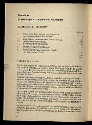 Grundkurs Einführung in die Astronomie und Raumfahrt