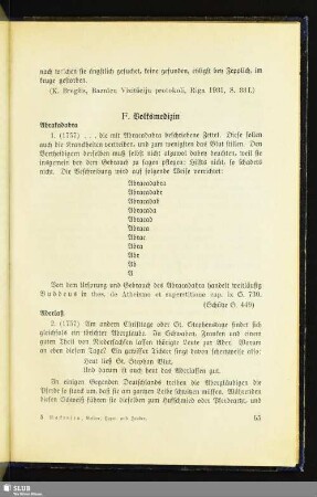 F. Volksmedizin
