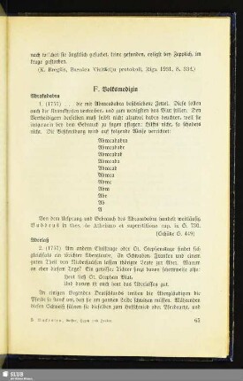 F. Volksmedizin