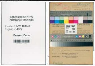 Entnazifizierung Berta Bremer , geb. 14.11.1899 ()