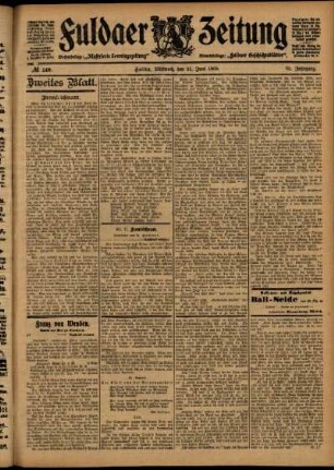 Zweite Ausgabe vom Mittwoch, den 21. Juni 1905.