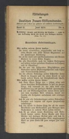 Nr. 6. Juni 1920