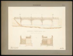 Übung Wasserbau: Schnitte und Ansicht Steinbrücke 1:100