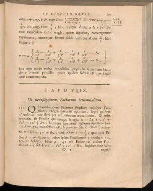 Caput IX. De investigatione Factorum trinomialium
