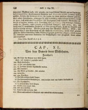 Cap. XI. Von dem Beweis derer Missethaten.