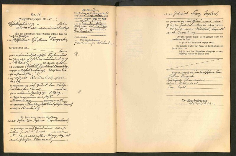 Standesamtsbuch der Stadt Aschaffenburg: Eheschließungen 252/1930 - 130/1931