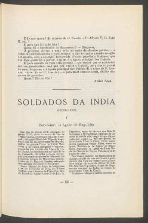 Soldados da India : Século XVII